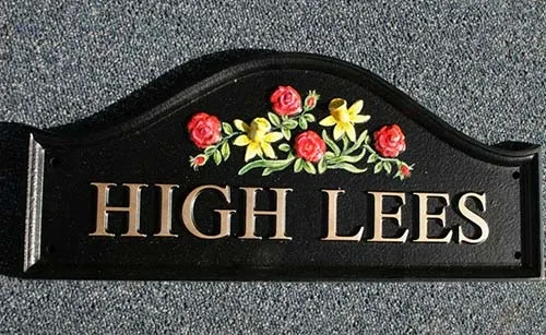 Domed Top Sign with Raised Motif