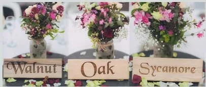 Table Name Signs in Wood