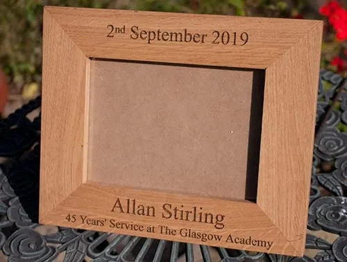 These wooden photo frames can all be personalised with text and images. Personalised Oak Photo Frame