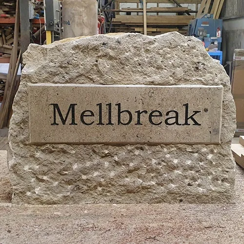 Part of the stone has been honed smooth Purbeck Stone Boulder