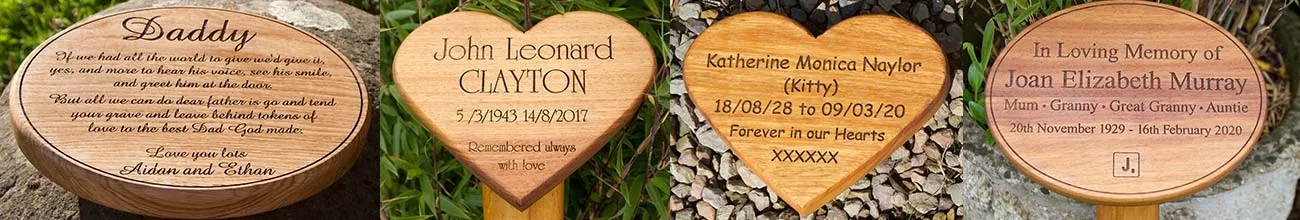 Shaped Wooden Memorial Plaques