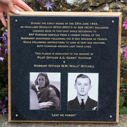 This plaque was mounted on an oak backing board. Bronze Plaque withToughPrint Photos