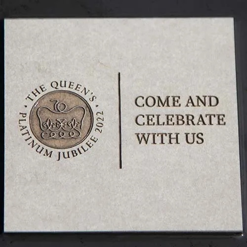 Paperstone colour - Sandstone. No Paintfill Platinum Jubilee Sign