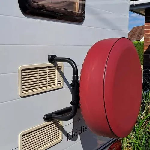 These can be made to any size Soft Red Campervan Wheel Cover