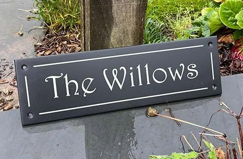 Slate House Sign With Border