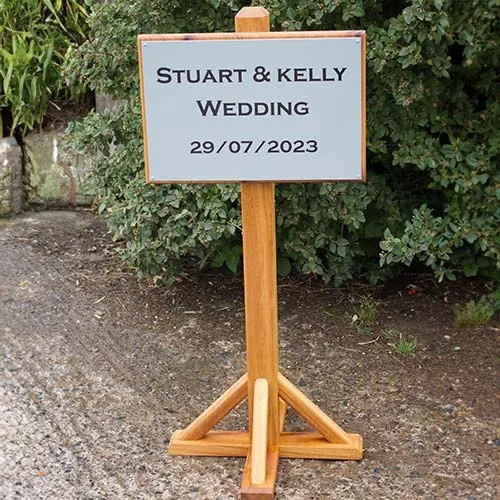 The can be painted or natural wood with a plaque Free Standing Signs
