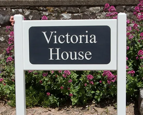 Painted Hardwood Entrance Sign.