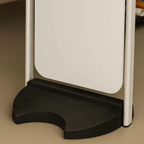 These pavement signs add movement making them noticed. Solid base of swinging pavement sign.