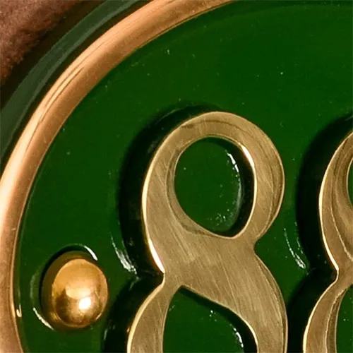 Close up of Brass House Number