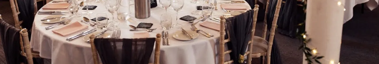 Slate coasters on table