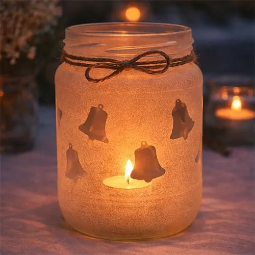 Personalised frosted glass tea light holder for weddings