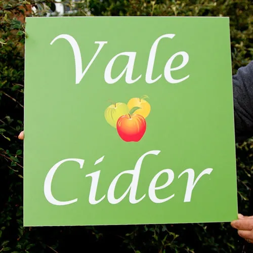 Printed aluminium sign with full colour vinyl face, exterior use