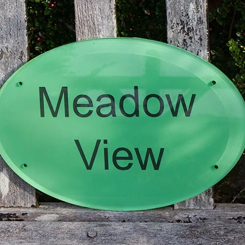 Reverse Etched House Sign in Painted Clear Acrylic