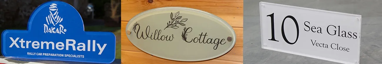 Laser Etched and Painted Clear Acrylic Signs