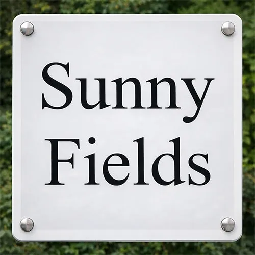 Clear Acrylic House Sign With White Backing