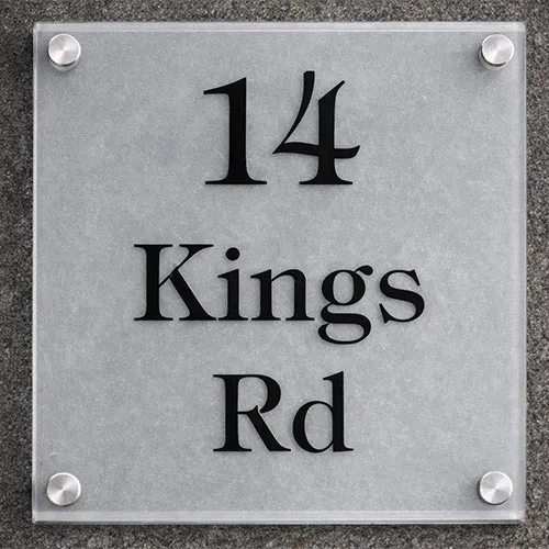 Clear Acrylic Name Plate With Sandblast Effect Backing