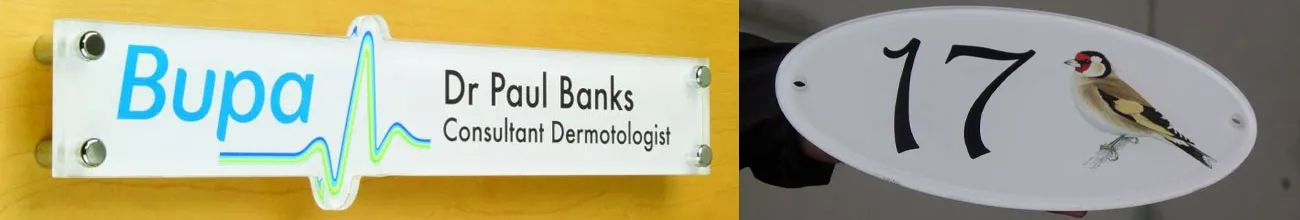 Clear Acrylic Signs in Full Colour