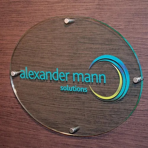 Clear Acrylic  Sign With Printed Lettering