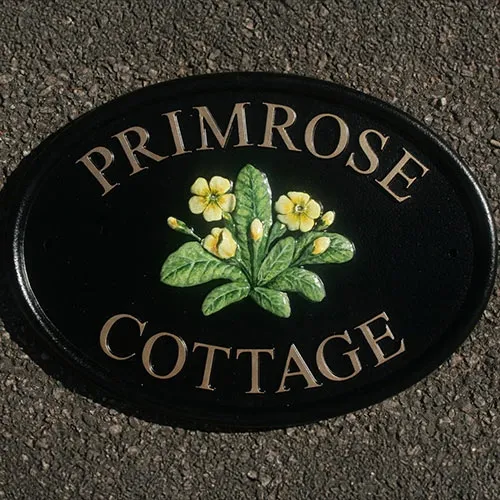 House Sign with Hand Painted Motif
