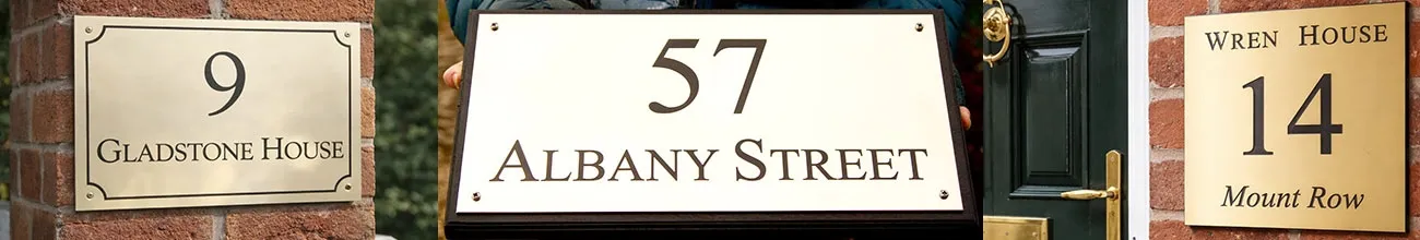 Engraved Brass House Numbers and Address Signs