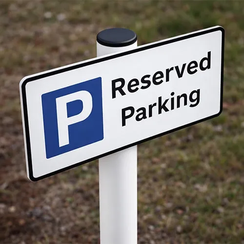 Aluminium Sifn on White Aluminium Post